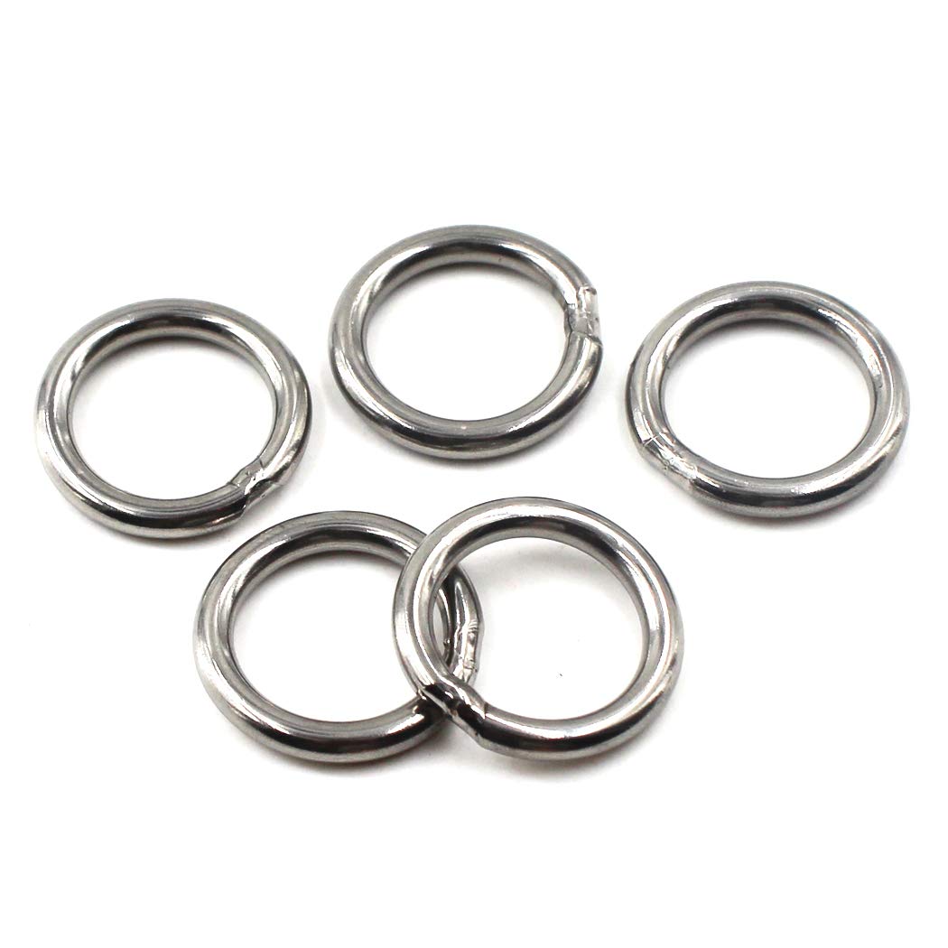6X100mm 304 Grade Stainless Steel Strapping Welded Round O Rings for Yoga Rings,Dog Chains and Fitness Rings(5PCS)