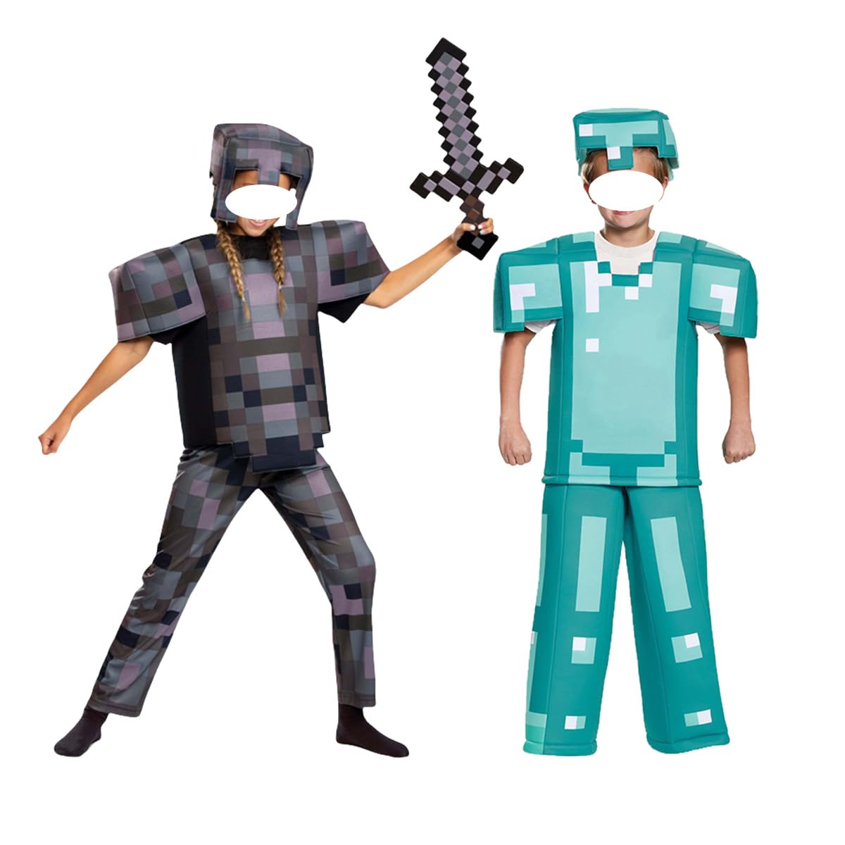 IHOI-HE Minecraft Steve Creeper Costume Set, Armor, Micra Style, Popular Game, Funny Moe Goods, For Photography, Christmas, Halloween, School Festivals, Unisex
