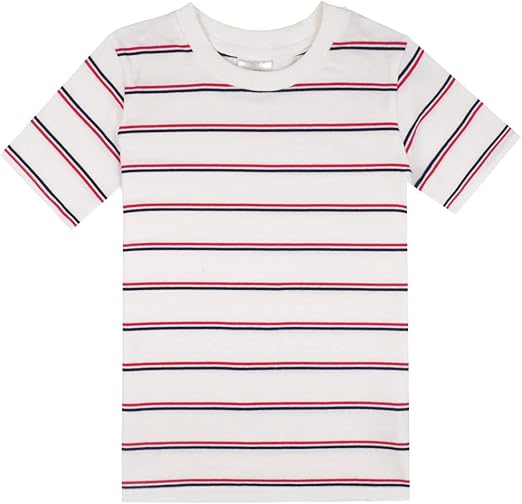 Spring&Gege – Camiseta de manga corta con rayas de cuello redondo ...