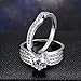 Women’s Gift Bridal Set 1.2ct White Round Cubic Zirconia 925 Sterling Silver Wedding Engagement Ring Sets Size 5-10