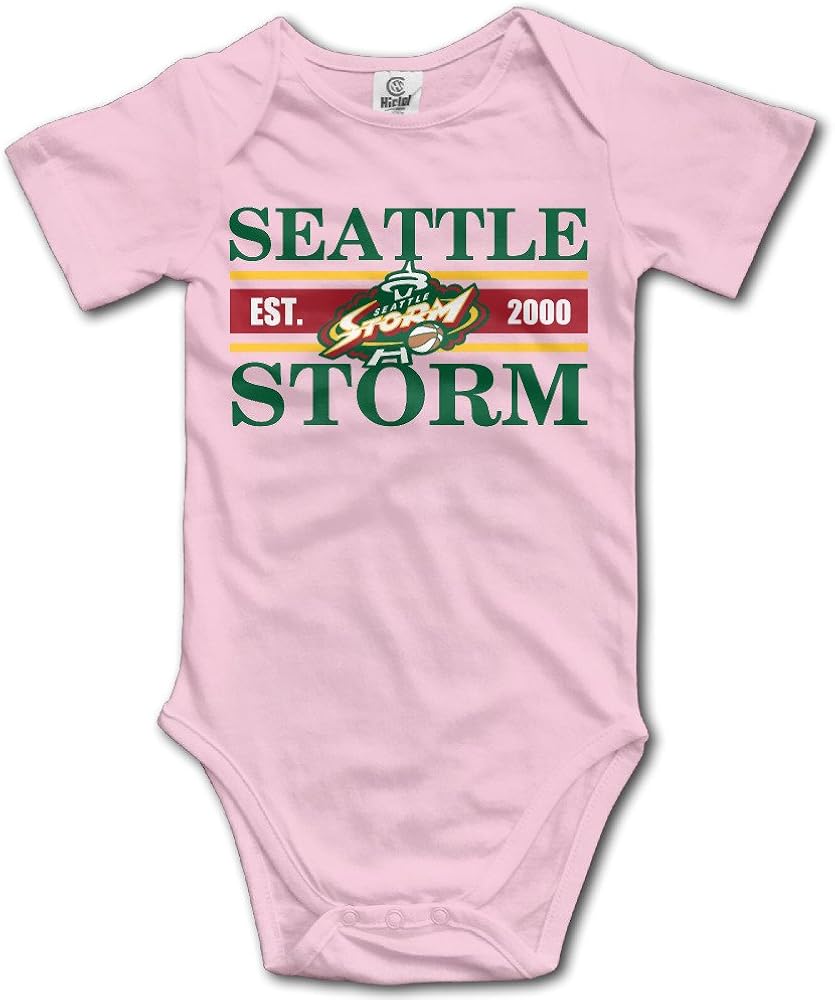 ElishaJ Seattle Basketball Storm Babys Boy's/Girl's Bodysuit Outfits Pink