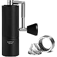 TIMEMORE Manual Coffee Grinder Foldable Handle Burr Coffee Grinder with Capacity 20g Chestnut C3S PRO Internal External Adjustable Setting, Double Bearing Positioning for Travel Camping, Home Black