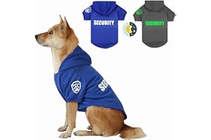 Dog Security Hoodie with Glow-in-The-Dark Prints DAJIDALI Dog Clothes Apparel Winter Sweatshirt Warm Sweater Jacket Coat Hoodie for Small Medium Large Dog Cat