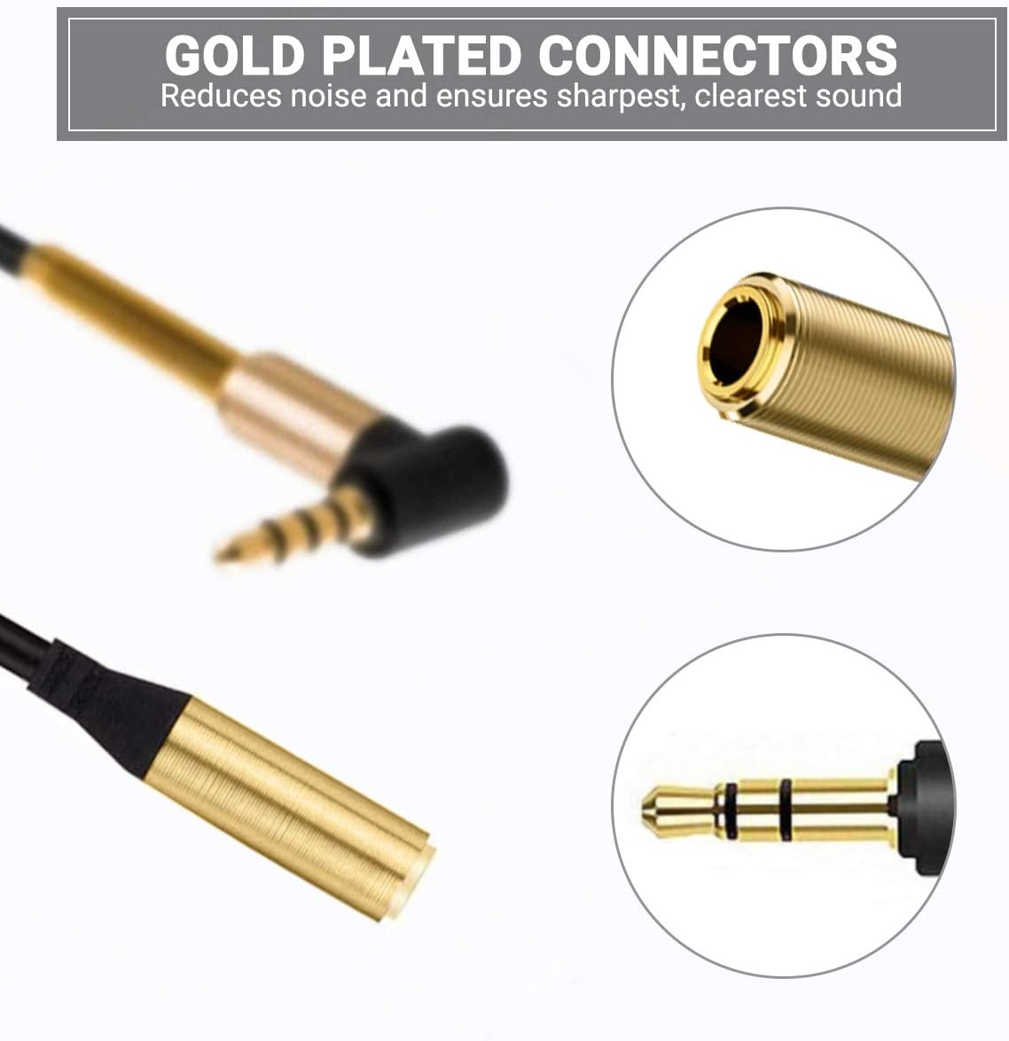 ULTRICS Headphone Extension Cable 2M, 3.5mm Mini Jack Auxiliary Audio Lead - Image 3