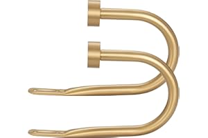 Mayrhyme Drapery Holdback,Matte Black Metal Window Curtain Holdback (Warm Gold)