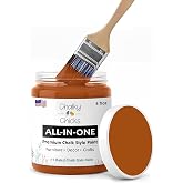 Chalky Chicks Acorn 4 Fl Oz Chalk Paint for Furniture No Sanding All in One | Matte Orange, Wood Metal Glass Crafts Dresser Farmhouse, Low Odor Formula, Dries Within 30 Minutes, DIY Projects