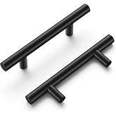 Hickory Hardware 10 Pack Kitchen Cabinet Handles, Drawer Pulls for Doors &amp; Dresser Drawers, Hardware for Bathroom, 3 Inch Hole Center, Matte Black, Heritage Collection