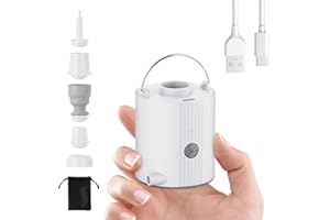 MOTORENBAU Portable and Mini Air Pump for Inflatables, Air Mattress Pump with High Power 1600mAh Battery USB Rechargeable,Inflate Deflate for Pool Floats, Air Bed, Swimming Ring, Vacuum Storage Bags