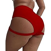 Women's Booty Shorts High Waisted for Women Pole Dance Yoga Hot Pants Butt Lifting Sports Scrunch Workout Gym Active