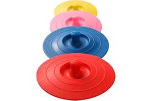 KEWEILIAN Silicone Cup Covers (Set of 4) ， Multicolored Silicone Lids for Mugs, Cups, Tea Pots,Flexible Mug Covers，Hot Cup Lids for Coffee & Tea