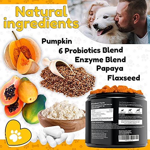 Proviable Probiotics for Dogs Chewable Digestive Enzymes for Sensitive Stomach, Gut Flora