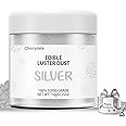 Silver Edible Luster Dust 10 Grams, Food Grade Cake Luster Dust Tasteless Dessert Dusting Powders for Baking Cherrysea Food Coloring Powder for Cupcakes, Cake Pops,Fondant,Chocolate, Candy