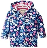 Hatley Little Girls' Girls Summer Garden Raincoat, Blue Summer Garden, 4