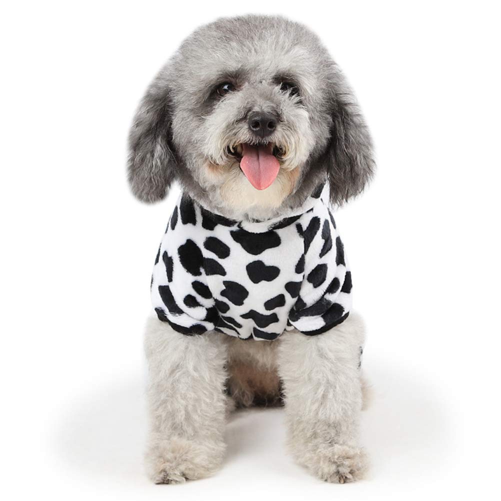 Balacoo Pet Clothes,Dog Milk Cow Costume Adorable Dog Winter Pajamas Lovely Dog Coats Warm Cold Weather Sweater for Cats Puppy Small Medium Dogs（M）