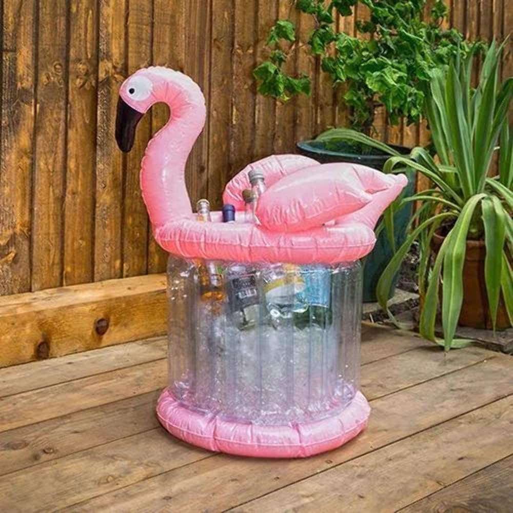 Flamingo Inflatable Ice Bucket Pink Drinks Bottle Glass Ice Holder