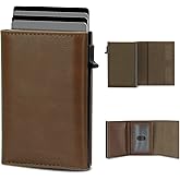 SKIASE Wallet for Men-RFID Blocking Pop Up Card Holder, Slim Metal Case, Magnetic Closure, 9-14 Card Capacity, ID Window, Cash Slot, Anti-Theft Protection, Minimalist Carbon Fiber Style