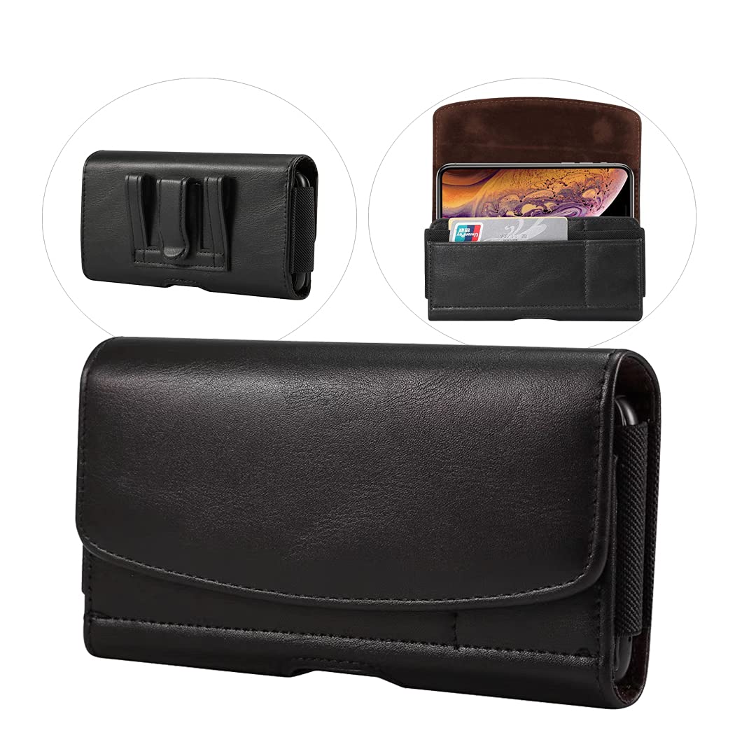 Photo 1 of Extra Large Cell Phone Holster Case Belt Clip PU Leather Pouch Belt Holder for Samsung Galaxy S25 Ultra S24 Ultra S23 Ultra S21Ultra A16 A14 A06 A05 A03S A26, Moto G Power G Play/G 5G 2024 2025