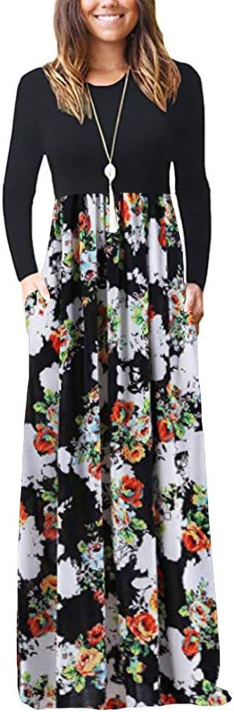 Momoxi Women's Print Vintage Beach Maxi Dress W/ Pocket