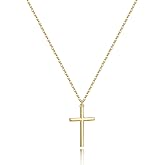 Easter Basket Stuffer Cross Necklace for Women Girls, Dainty 14K Gold Silver Plated Cross Choker Jewelry Non Tarnish Waterproof Cute Simple Small Necklace Christian Baptism Religious Faith Jewelry Gifts