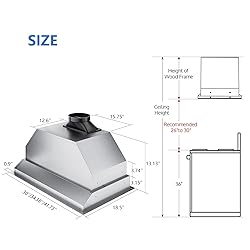 IKTCH 36 inch Built-in/Insert Range Hood 900