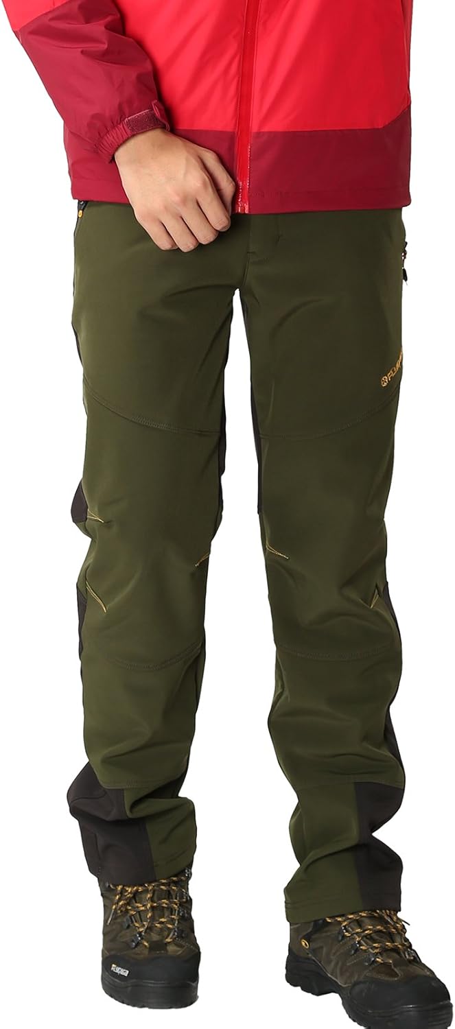 Softshell Trousers Men's Waterproof Windproof Fleece Lined Trousers