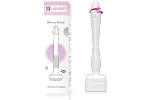 LI VING CANDOR Adjustable microneedling Derma Stamp,140 Titanium Derma Roller Microneedle Pen skin care tool ,Beard Derma Roller for Men and Women