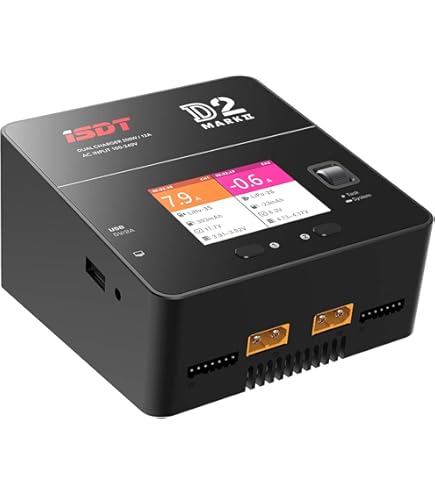 Amazon.com: ISDT lipo Battery Charger D2 MK2 with AC 2x200W Dual