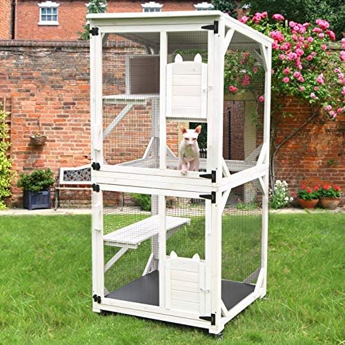 GUTINNEEN Cat House Outdoor Cage Large Catio Cat Enclosure with Window