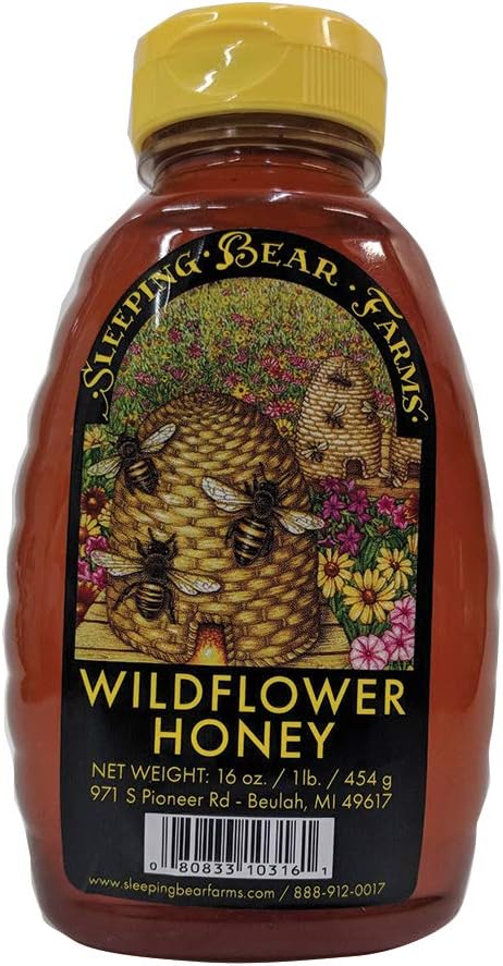 Wildflower Honey 16 oz. Bottle - Case of 12 Bulk Wholesale Honey Unpasteurized Unblended No Additives 100% Pure Honey