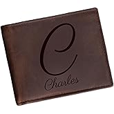 Personalized Engraved Full Grain Leather With RFID Blocking Wallet, Custom Wallets, Genuine Leather Personalized Mens Wallet,Monogram Leather Wallet For Men Husband Son