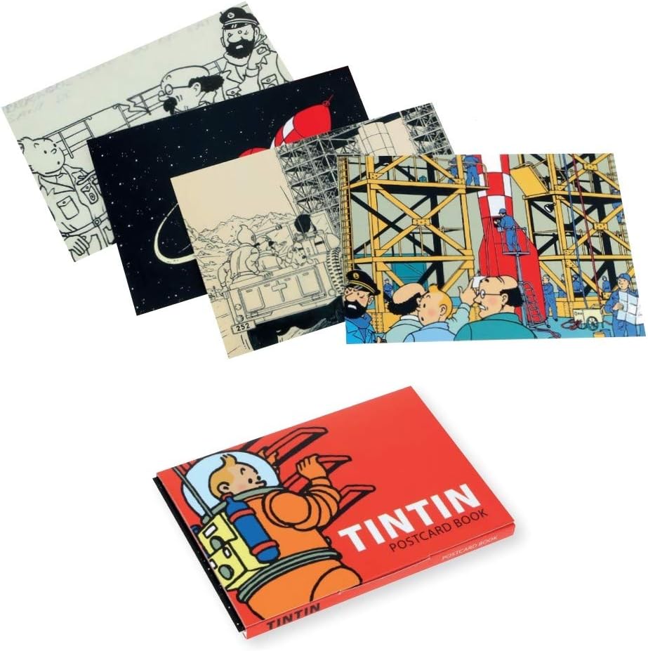 Moulinsart Set of 16 Postcards of the adventures of Tintin on the Moon 31309 (10x15cm), Multicolor
