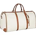Carry On Garment Bag, Large PU Leather Duffle Bag for Women, Waterproof Garment Bags for Travel with Shoe Pouch, 2 in 1 Hanging Suitcase Suit Travel Bags, Gifts for Women (B)