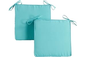 Greendale Home Fashions Outdoor 18-inch Square Reversible Seat Cushion with Ties, 2-Pack, Arctic 2 Count