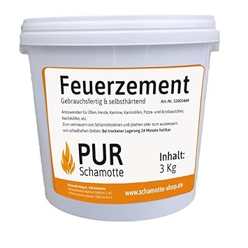 PUR Schamotte Feuerzement (hydraulisch) - 3kg Dose
