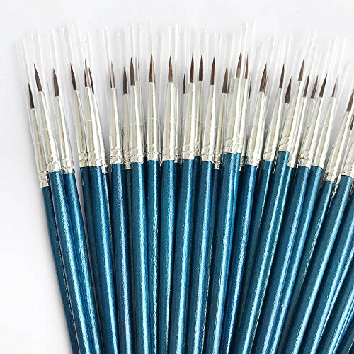 [60 Pack]Pointed Round Painting Brush,Hand Made Thread Drawing Brush,Detail Paint Brush for Acrylic, Oil and Watercolor (M(#00)) - Thumbnail 2