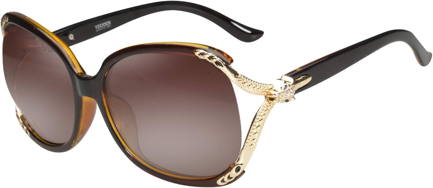 Ladies Designer Sunglasses Polarized 100% UV Protection Fashion Retro Oversized Shades for Women Small Faces