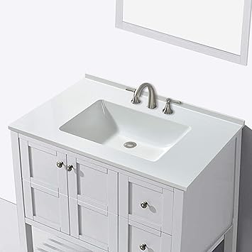 Woodbridge Vt3719 1000 Solid White Vanity Top 37 X19 Amazon Com