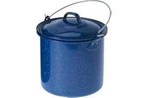 GSI Outdoors 1.75 qt Straight Pot w/Lid & Handle - Enamelware for Cooking Outdoors, Camping & Travel