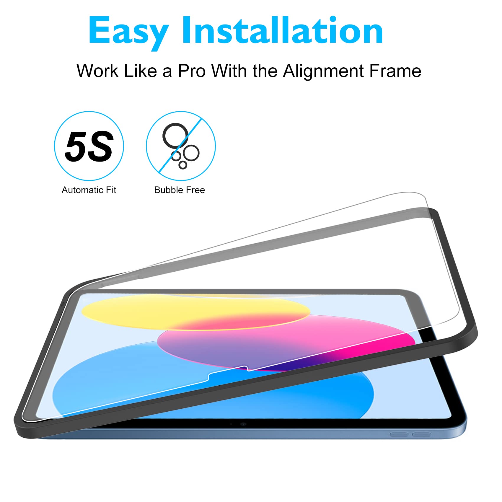 Mothca Matte Glass Screen Protector for iPad 11-inch A16 2025 (11th Generation) / iPad 10th Generation 10.9-inch 2022 Anti-Glare & Anti-Fingerprint Tempered Glass with Alignment Frame, Smooth as Silk