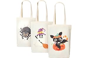 CCINEE 13.78" Halloween Tote Bag Reusable Trick Or Treat Gift Bags Pumpkin Ghost Goodie Bags for Trick or Treat Halloween Par