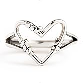 STORYJEWELLERY 925 Sterling Silver Rings, Vintage Thumb Rings for Women, Minimalist Silver Heart Love Ring, Promise Ring, Gifts for Her