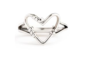 STORYJEWELLERY 925 Sterling Silver Rings, Vintage Thumb Rings for Women, Minimalist Silver Heart Love Ring, Promise Ring, Gifts for Her