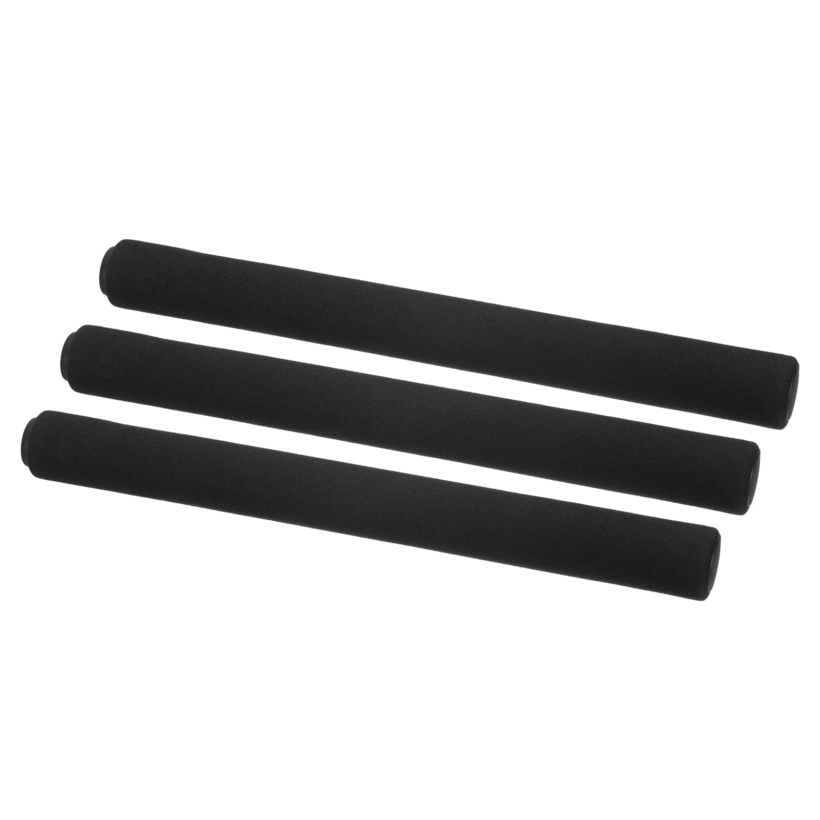 PATIKIL Relay Track Baton, 3 Pack Sponge Stainless Steel Tube Race Field Running Stick for Outdoor Athletics Sport Game Tool, Black