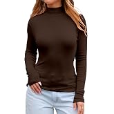 Dwnval Womens Fall Pullover Sweater, Mock Neck Slim Fitted Tops | Fashion Cotton Modal Butter Soft Long Sleeve Turtleneck Going Out Tops, Fall Outfits