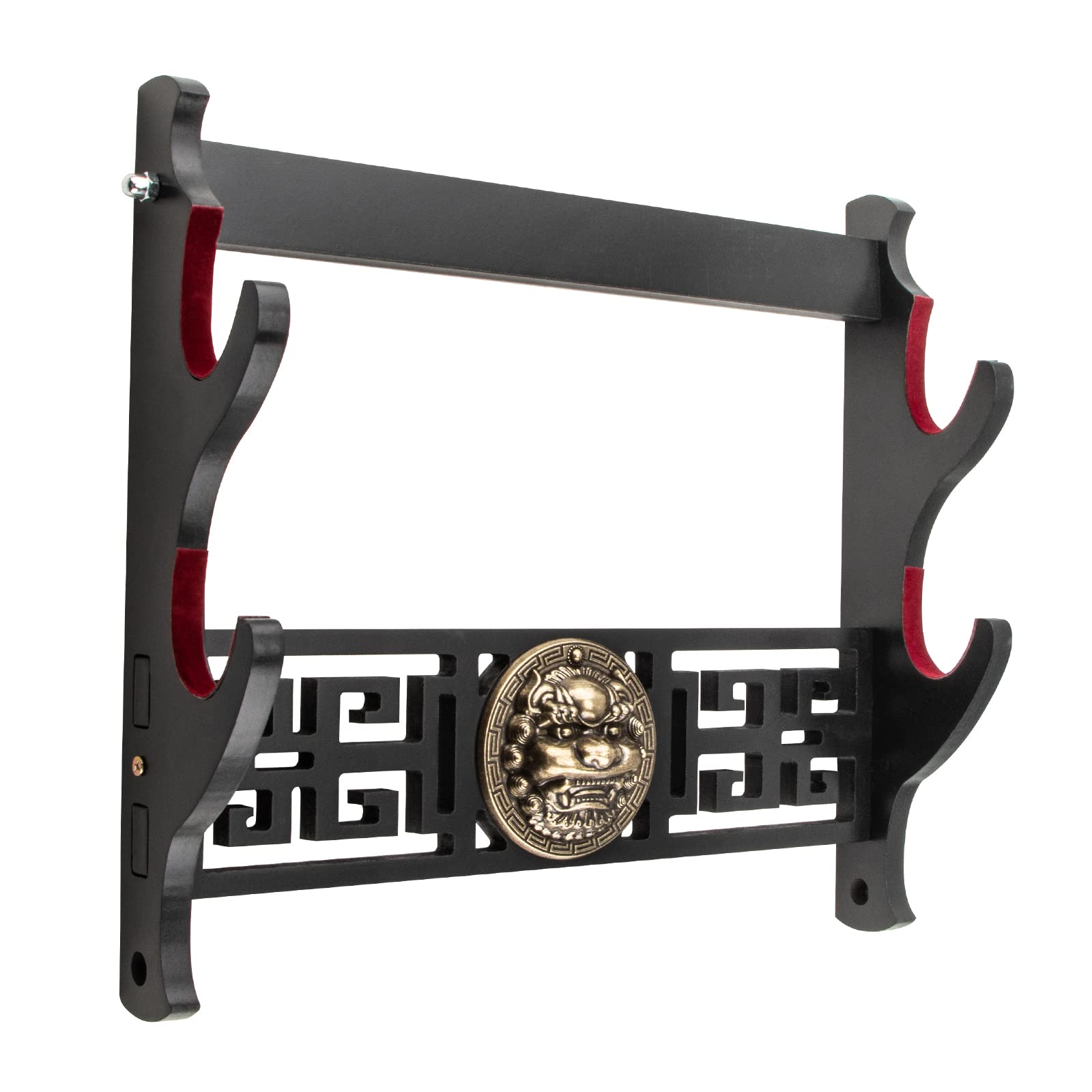 Ekkhysis Kylin Sword Wall Mount 2-Tier Velvet Padded Hook Katana Holder Display Hanger for Tanto Samurai Sword,Rapier Lightsaber,Cosplay Blade Tanjirou Demon Slayer Weapon Stand