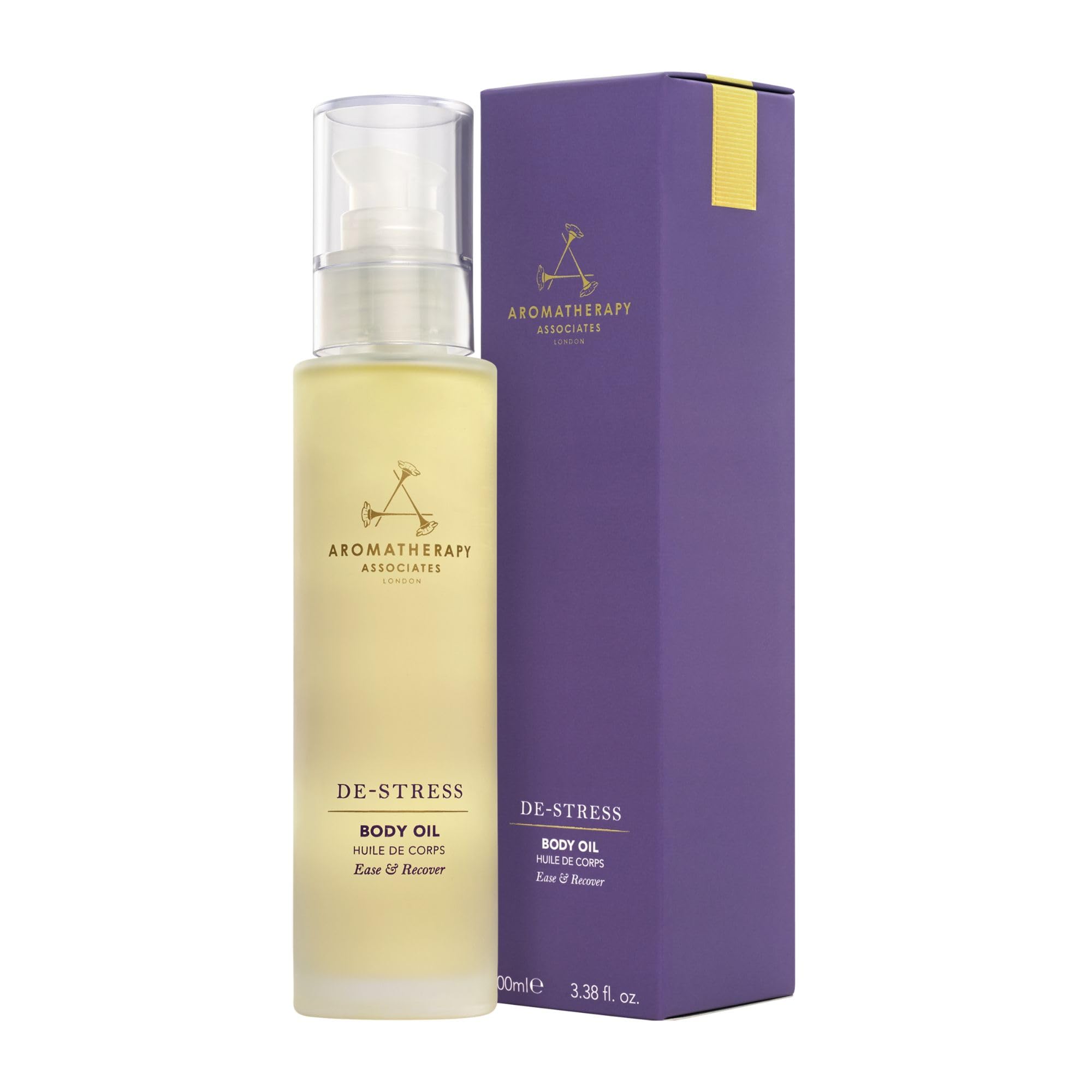Aromatherapy Associates De-stress Body Oil 100ml, Destress Muscle After Gym, Infused With Arnica Montana Flower Extract, Rosemary And Exceptional Benefits Of Ginger, Natural Ingredients