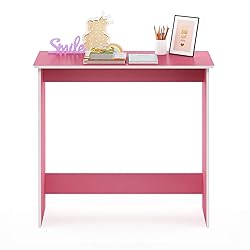FURINNO Simplistic Study Table, Pink, 15.5 in x