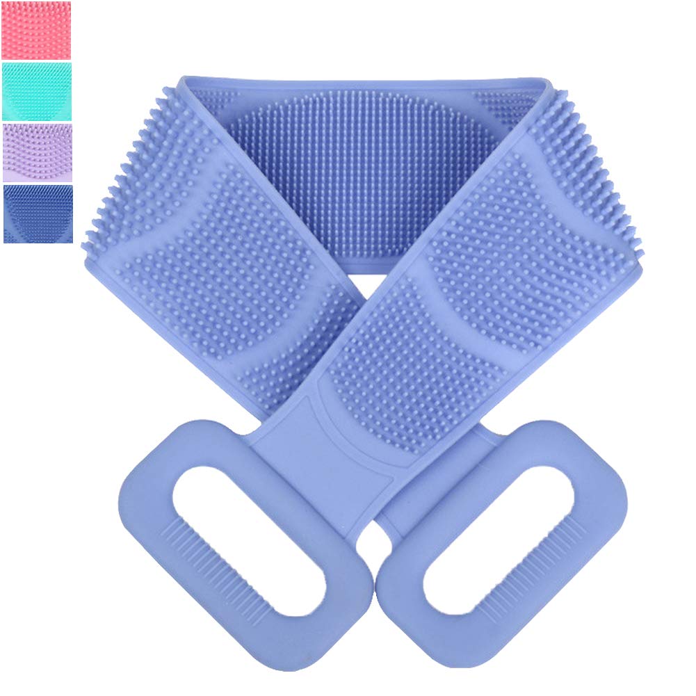 Back Scrubber for Shower, 2020 Updated Silicone Bath Body Brush, Easy to Clean Washer Exfoliating More Hygienic (Blue) : Beauty