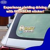 GEEKBEAR Baby on Board Car Sticker Reflective Weather-Resistant 20cm x 10.3cm view 2