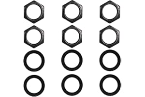 AXOMPLX 6 Set of Guitar Jack Nut and Washer, Alloy Thread 3/8" Input Output Jack Nut and Washers Replacement Parts for Electr